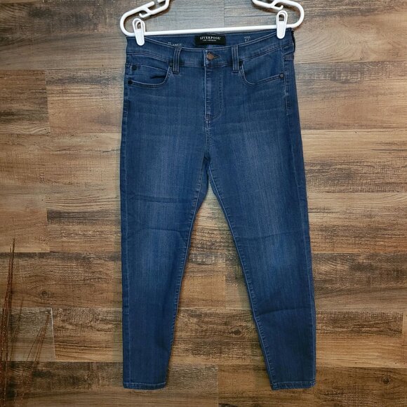 Liverpool Jeans 8 P Ankle Skinny High Rise Dark Wash Stretch Comfort Denim - Picture 1 of 11